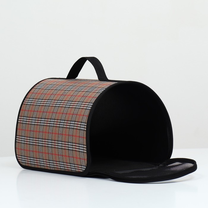 Сумка - переноска для животных  Сумка - переноска для животных "Карпетбеггер", 40,5 х 24 х 24 см, клетчатая