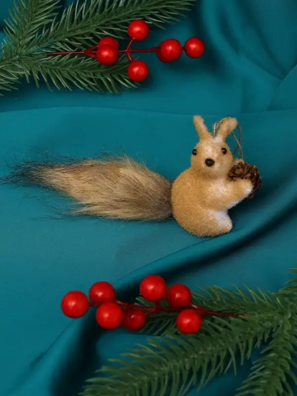 Украшение ёлочное Украшение ёлочное "Бельчонок" 8х13 см, бежевый