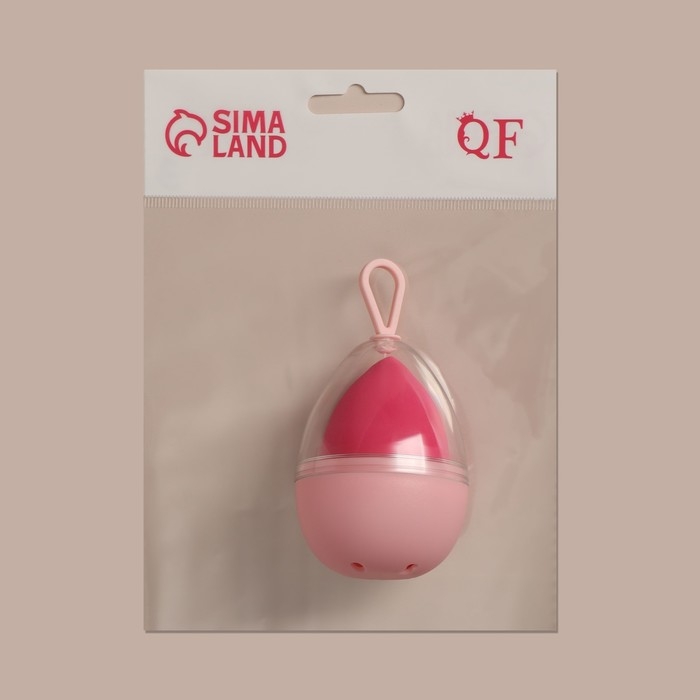 Скошенный спонж для макияжа «Капля», 6 × 4,5 см, увеличивается при намокании, в футляре, цвет ярко-розовый Скошенный спонж для макияжа «Капля», 6 × 4,5 см, увеличивается при намокании, в футляре, цвет ярко-розовый