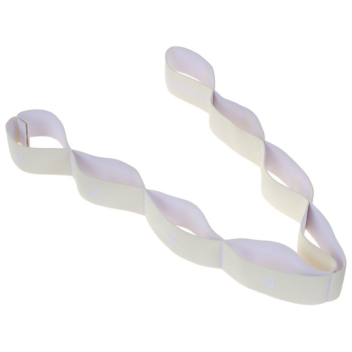 Эспандер-лента ONLYTOP, эластичная, с захватами, 90х4 см, цвет бежевый