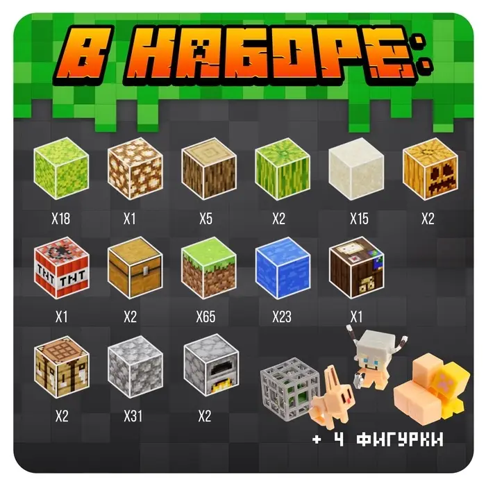 Конструктор UNICON &laquo;Магнитные кубики. Мой мир&raquo;, 4 фигурки, 192 детали