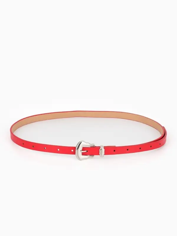 Ремень женский, 1.5&times;110 см, без винта, 1 прокол, красный