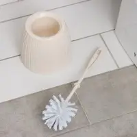 Ёршик для унитаза &laquo;Вязаное плетение&raquo;, 15&times;15&times;37 см, с подставкой, бежевый