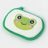Мочалка для купания "Лягушонок", 12х8 см, цвет зеленый