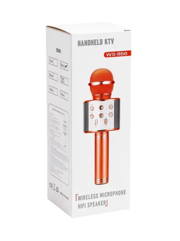 Микрофон для караоке Luazon LZZ-56, WS-858, 1800 мАч, чёрный
