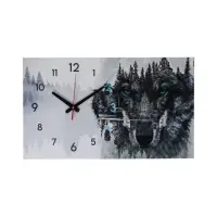 Часы-картина настенные интерьерные &laquo;Волк&raquo;, бесшумные, 35&times;60 см