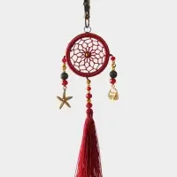 Брелок ловец снов, 17 см, бордовый Брелок ловец снов, 17 см, бордовый