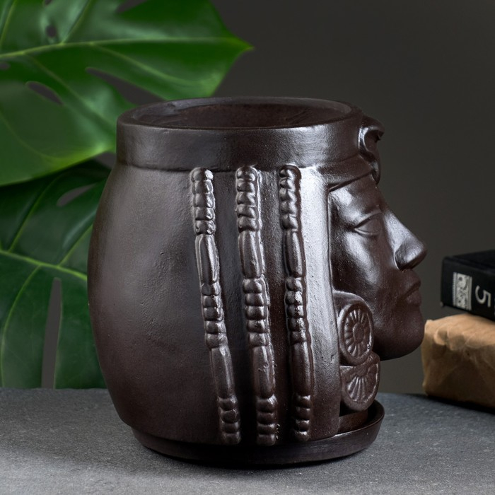 Горшок - органайзер Горшок - органайзер "Клеопатра" черный, 1,6 л/ 16х17х15см