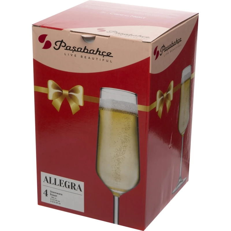 Бокал для шампанского АЛЛЕГРА 4 шт.195 мл
