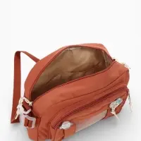 Сумка молодёжная на молнии, со значками, 23&times;5.5&times;16 см, рыжая