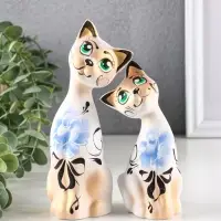 Набор фигурок керамика &laquo;Love Коты ушастые&raquo;, 2 шт., в цветочек, 13&times;6&times;17 см