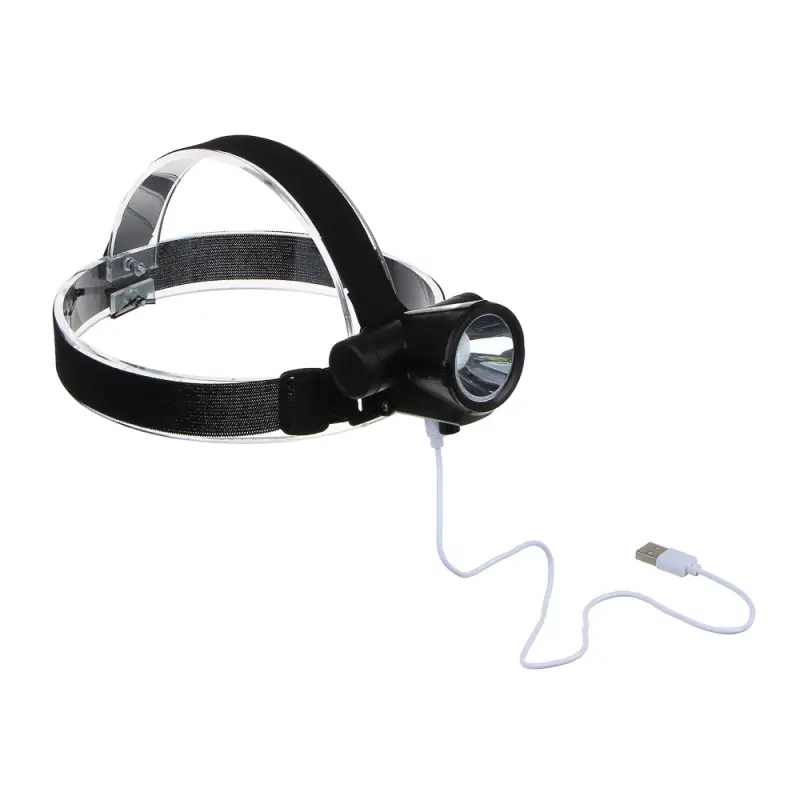 Фонарь налобный тм ЕРМАК, 1 LED, 3 Вт, 8х6х6,2 см, 2 режима, 1200мАч, USB кабель, пластик