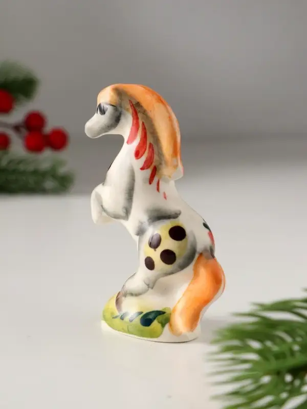 Сувенир Конь на дыбах, 8х5 см, гжель, цвет Сувенир Конь на дыбах, 8х5 см, гжель, цвет