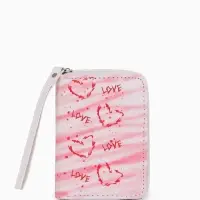Кошелёк на молнии, 12&times;1.5&times;9 см, с принтом, розовый