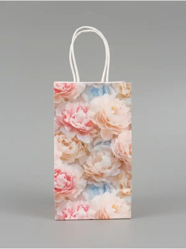 Пакет подарочный &laquo;Цветы&raquo;, 12 х 21 х 9 см