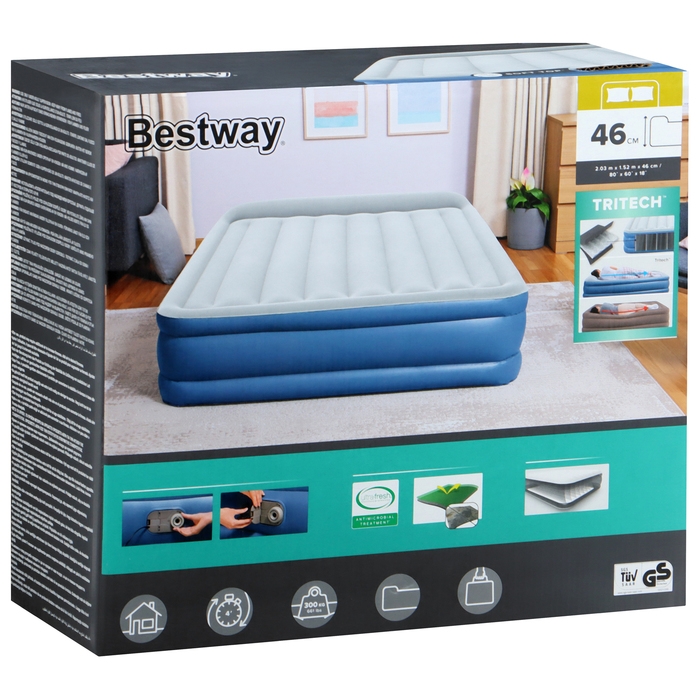 Кровать надувная Queen, 203 х 152 х 46 см, со встроенным электронасосом, 67630 Bestway Кровать надувная Queen, 203 х 152 х 46 см, со встроенным электронасосом, 67630 Bestway