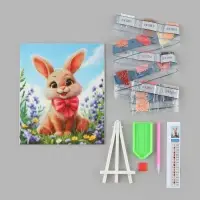 Алмазная мозаика &laquo;Зайка с бантиком&raquo; 21&times;25 см, с мольбертом
