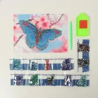 Алмазная мозаика с частичным заполнением на холсте &laquo;Бабочка&raquo;, 15&times;21 см
