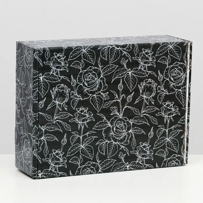 Подарочная коробка двусторонняя Подарочная коробка двусторонняя "Цветы" 27 х 21 х 9 см