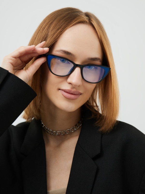 Очки имиджевые женские, для компьютера, ширина 14.4 см, дужка 13.8 см, линза 6.5 х 4.2 см