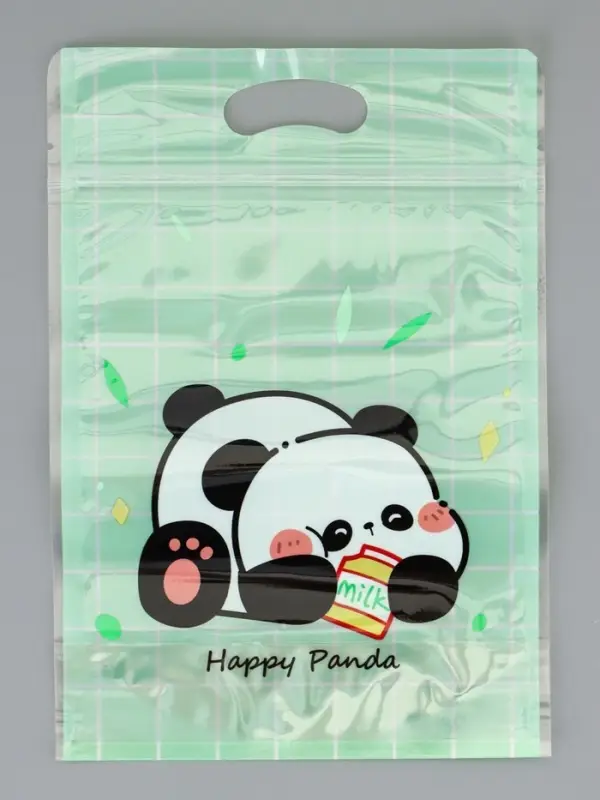 Пакет подарочный, с zip-lock застежкой, &laquo;Счастливая панда&raquo;, 15&times;23&plusmn;1 см МИКС