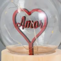 Фигурка световая RISALUX &laquo;Сердечко&raquo;, LED-ночник, 3&times;AG10, шар-8 см, 6.5&times;6.5&times;11.5 см