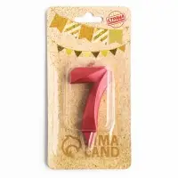 Свеча в торт «Грань», цифра 7, красный металлик, 6.5 см Свеча в торт «Грань», цифра 7, красный металлик, 6.5 см