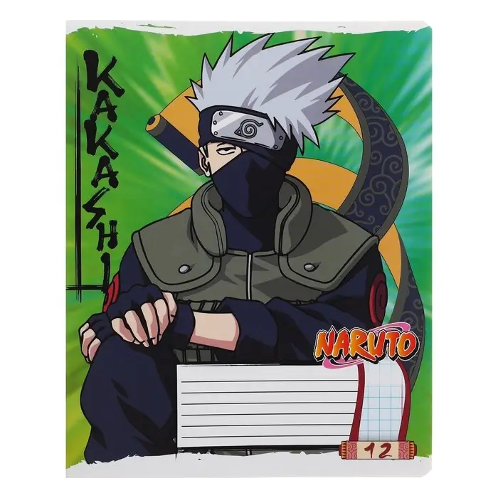 Тетрадь 12 листов в клетку, Naruto, обложка мелованный картон, МИКС Тетрадь 12 листов в клетку, Naruto, обложка мелованный картон, МИКС