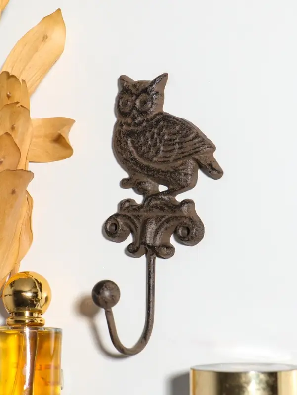 Крючок настенный &laquo;Сова на ветке&raquo;, ключница декоративная, чугун, 8&times;18&times;6 см