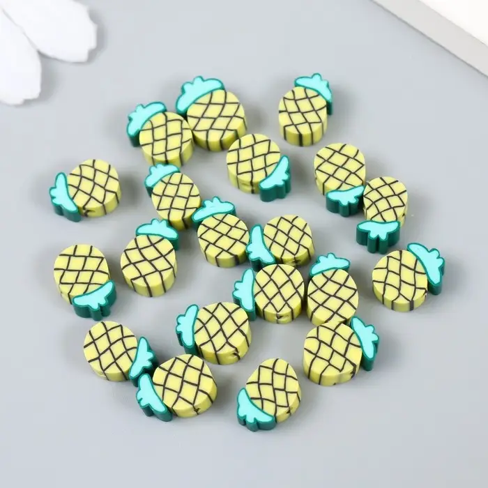 Бусины для творчества PVC "Ананас" набор 20 шт 0,5х1х1 см