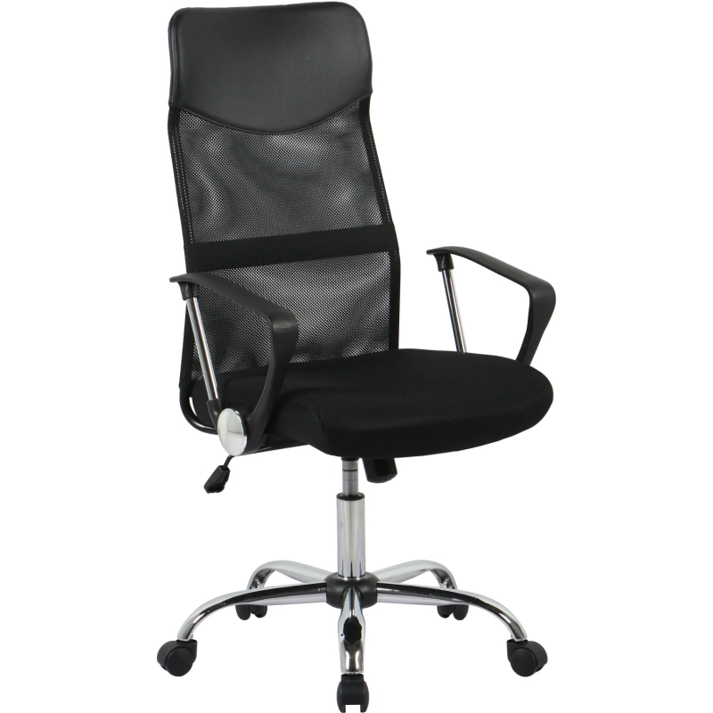 Кресло BN_Hg_EChair-588 TTW сетка/ткань/кожзам черный хром