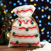 Мешок подарочный новогодний &laquo;Помпоны&raquo;, 20&times;30 см