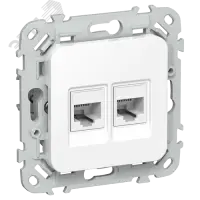 FLITE Розетка 2-местная компьютерная RJ45 категория 6 UTP РК6-2-0-ФлБ белый IEK
