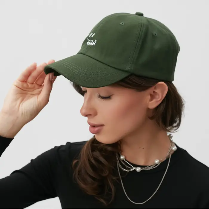 Кепка MINAKU Smile, зелёная, размер 54-56