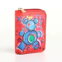 Кошелёк на молнии Crazy bear, маленький, красный