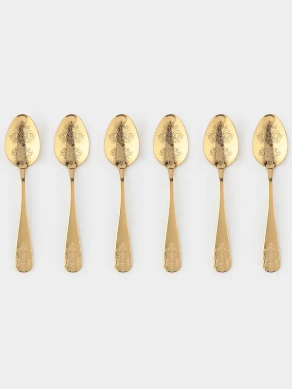 Набор ложек чайных 6 шт  Набор ложек чайных 6 шт "Эмили" 13,2 см, цвет золото