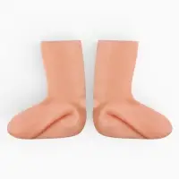 Носочки для педикюра, высокие, силиконовые, универсальный размер, 21&times;19 см, бежевые