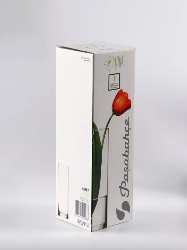 Ваза «Полли», дымка, прямая, h=26 см, стекло