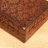 Шкатулка резная "Текстура" 18х13х6 см, дерево шишам