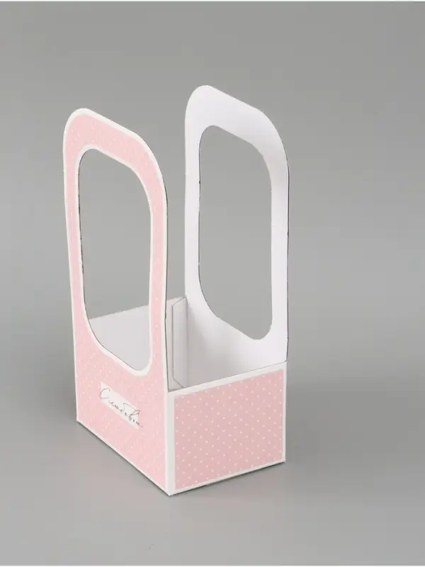 Коробка - переноска для цветов &laquo;С любовью&raquo;, 17&times;12&times;32 см