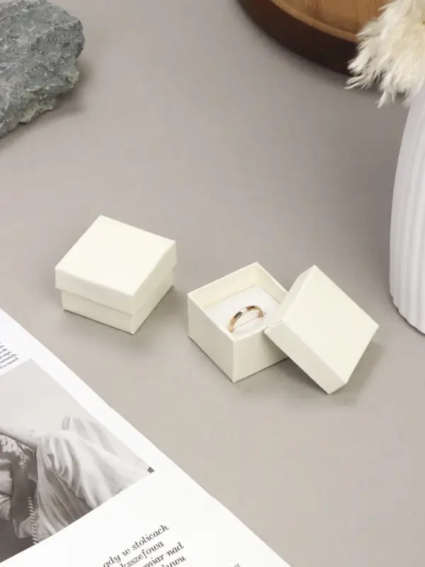 Коробочка подарочная под кольцо/серьги/серьги «Минимал», 5×5 см (размер полезной части 4.5×4.5 см), белая, вставка белая