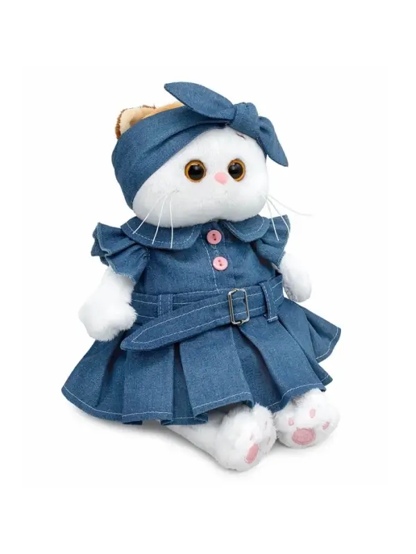 Мягкая игрушка &laquo;Кошечка Ли-Ли в платье деним&raquo;, 24 см