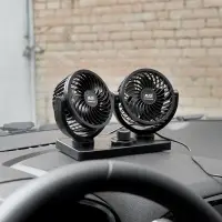 Вентилятор автомобильный двойной AVS 8098 12B 4" (корпус: пластик, цвет:чёрный)