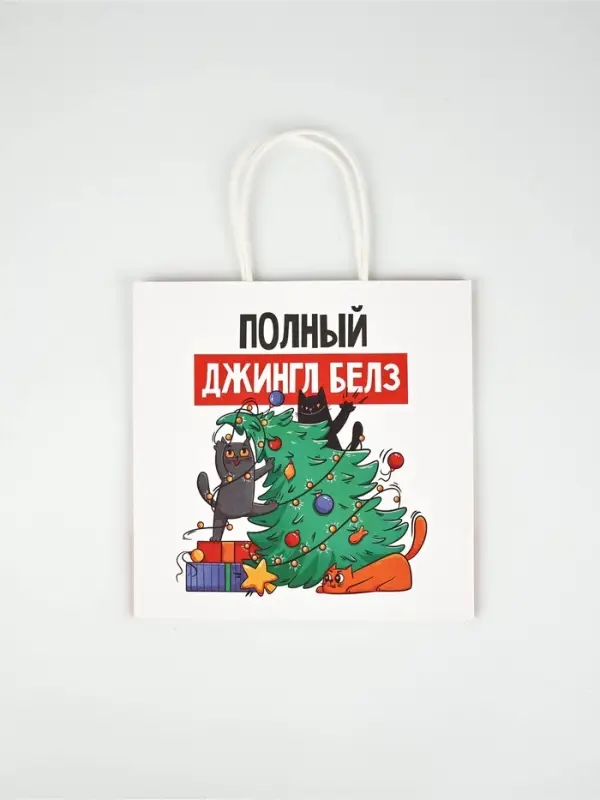 Пакеты подарочные новогодние &laquo;Новый год&raquo;, 22&times;22&times;11 см, 10 шт.