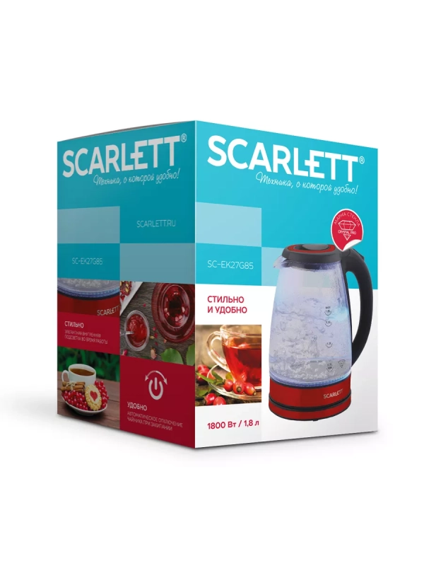 Чайник электрический стеклянный с подсветкой 1,8л SC-EK27G85 Чайник электрический стеклянный с подсветкой 1,8л SC-EK27G85
