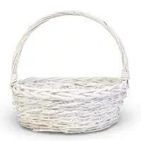 Набор корзин 3 шт ИВА 40x40x17 35х35x13 30х30x11 см ПЛЕТ ручка h=20/18/16 см бел