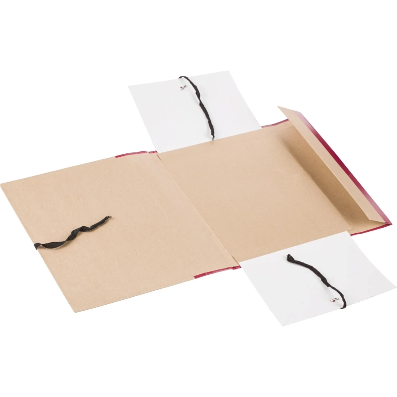 Папка архивная 50мм крафт/бумвинил 4 завязки, бордовая