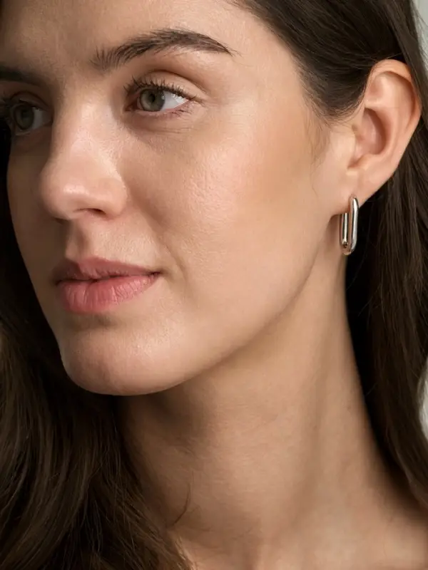 Серьги металл &laquo;Геометрия&raquo;, объёмный овал, цвет серебро