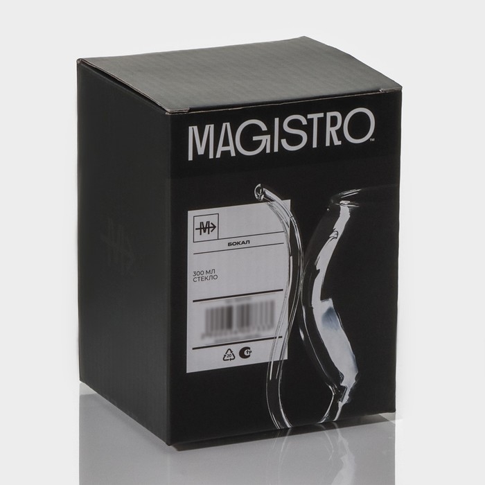 Бокал для вина Magistro «Пантера», 300 мл, 10,5×8,5×12,5 см, стекло, с трубочкой, прозрачный Бокал для вина Magistro «Пантера», 300 мл, 10,5×8,5×12,5 см, стекло, с трубочкой, прозрачный