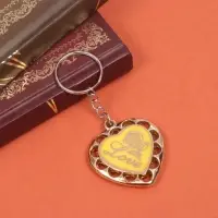 Брелок для ключей на кольце «Сердце с розой ажур», пластик под металл, 4×4 см, МИКС